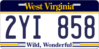WV license plate 2YI858