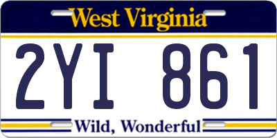 WV license plate 2YI861