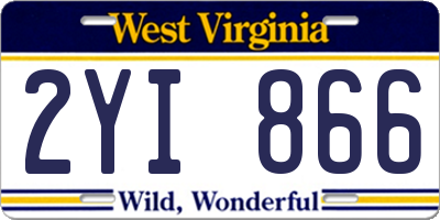 WV license plate 2YI866
