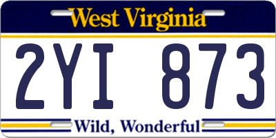 WV license plate 2YI873