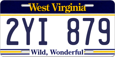 WV license plate 2YI879
