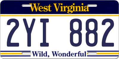 WV license plate 2YI882