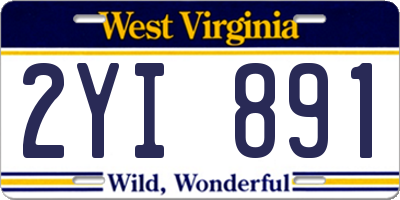 WV license plate 2YI891