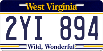 WV license plate 2YI894