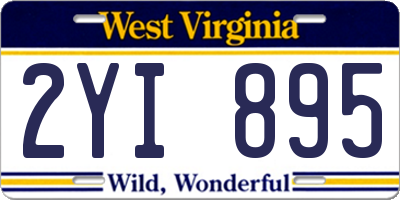 WV license plate 2YI895