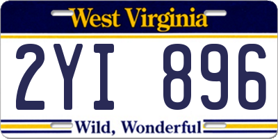 WV license plate 2YI896