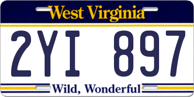 WV license plate 2YI897
