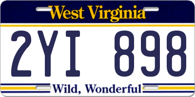 WV license plate 2YI898