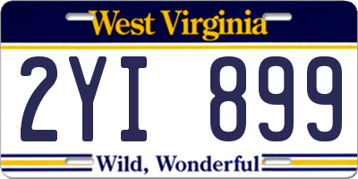 WV license plate 2YI899