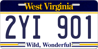 WV license plate 2YI901