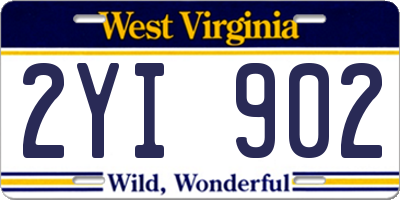 WV license plate 2YI902