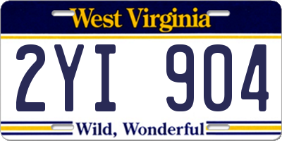 WV license plate 2YI904