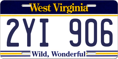 WV license plate 2YI906
