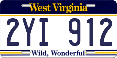 WV license plate 2YI912