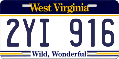 WV license plate 2YI916
