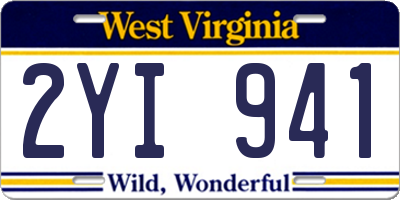 WV license plate 2YI941