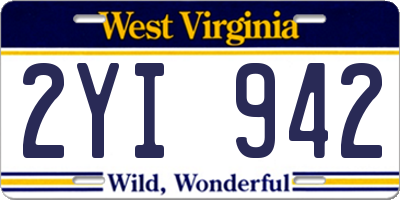 WV license plate 2YI942
