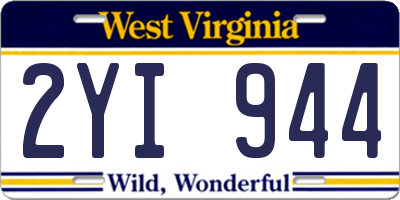 WV license plate 2YI944