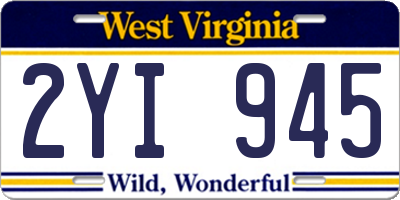 WV license plate 2YI945