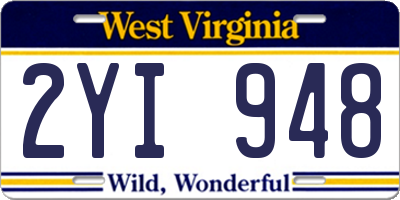 WV license plate 2YI948