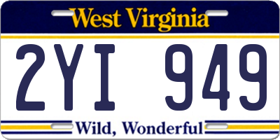 WV license plate 2YI949