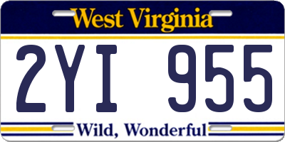 WV license plate 2YI955