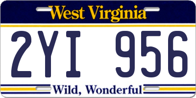 WV license plate 2YI956