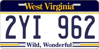 WV license plate 2YI962