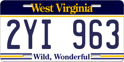 WV license plate 2YI963