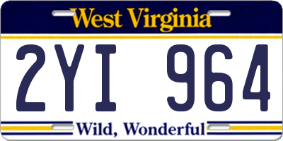 WV license plate 2YI964