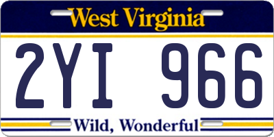 WV license plate 2YI966