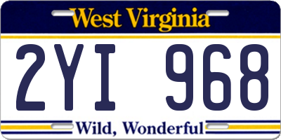 WV license plate 2YI968