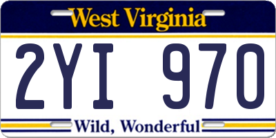 WV license plate 2YI970