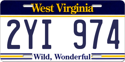 WV license plate 2YI974