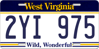 WV license plate 2YI975