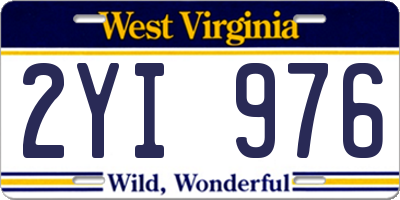 WV license plate 2YI976