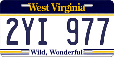 WV license plate 2YI977