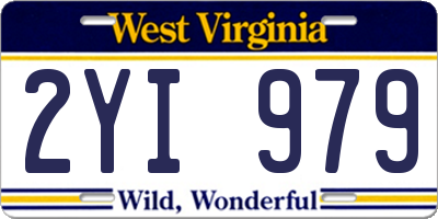 WV license plate 2YI979