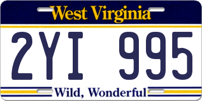 WV license plate 2YI995