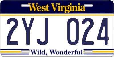 WV license plate 2YJ024