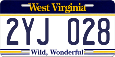 WV license plate 2YJ028