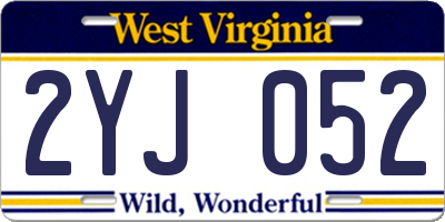 WV license plate 2YJ052