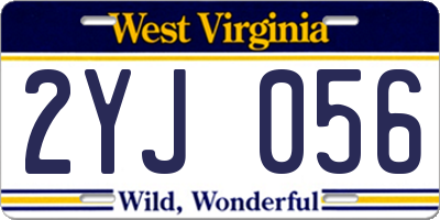 WV license plate 2YJ056