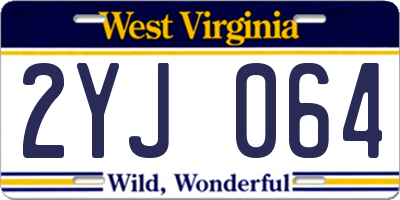 WV license plate 2YJ064