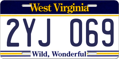 WV license plate 2YJ069