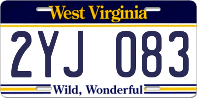 WV license plate 2YJ083