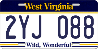 WV license plate 2YJ088