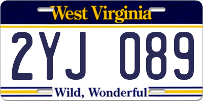 WV license plate 2YJ089