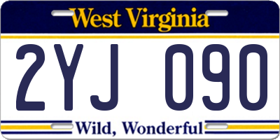 WV license plate 2YJ090