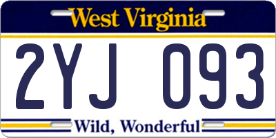WV license plate 2YJ093
